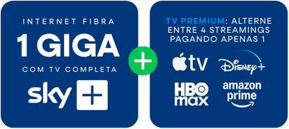 Internet fibra 1 Giga com TV completa mais TV Premium